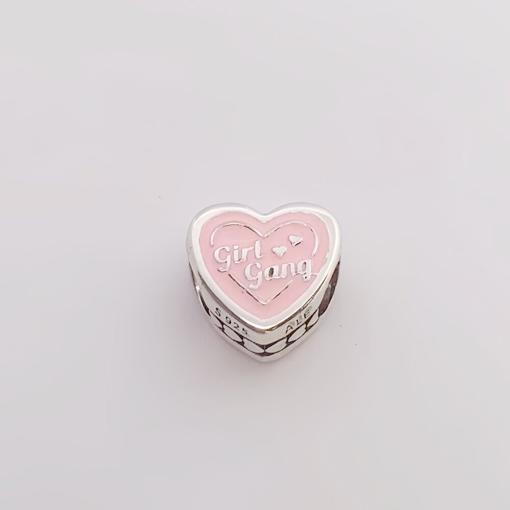 Engravable Girl Gang Heart Charm | Sterling silver | Pandora US